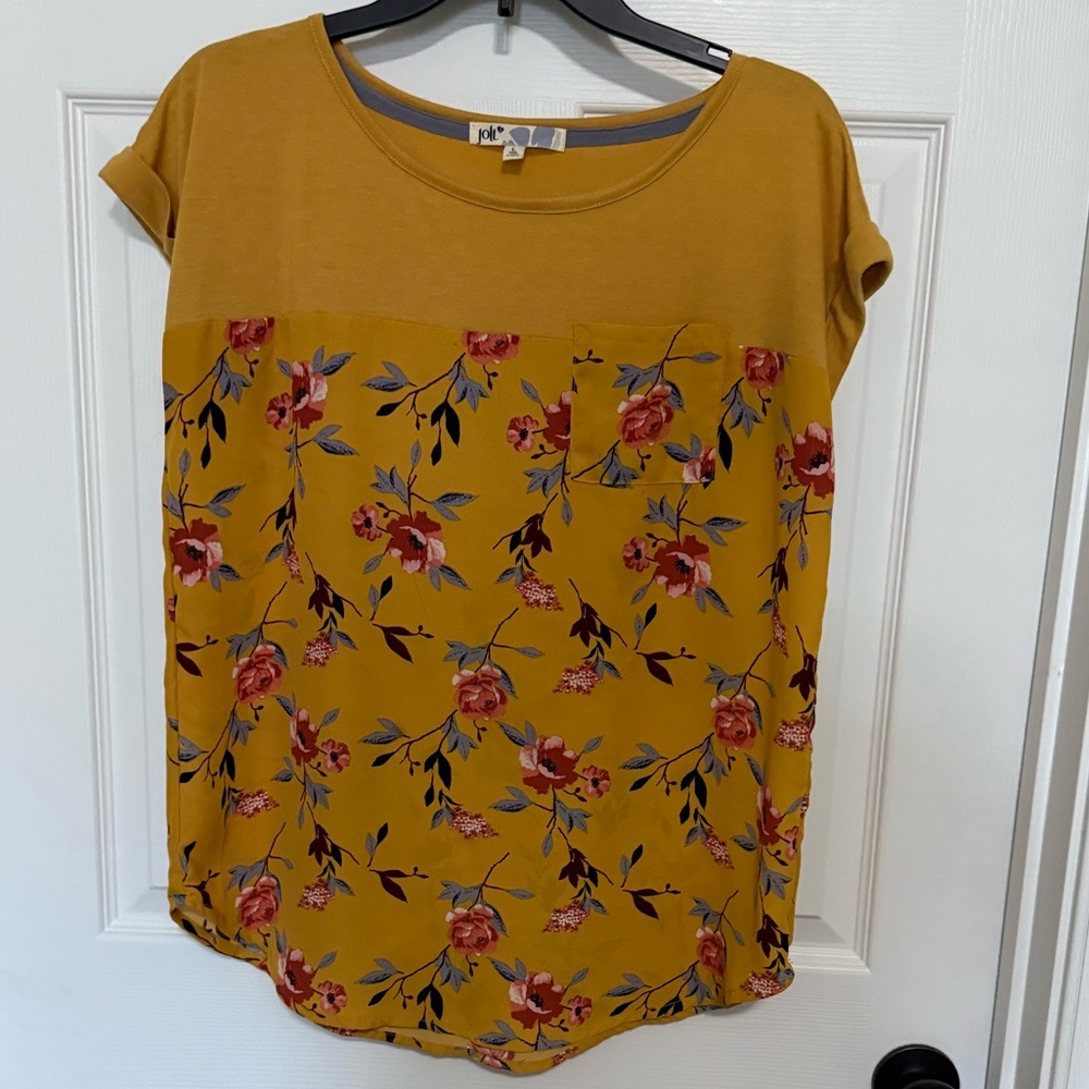 Jolt Mustard Floral Blouse